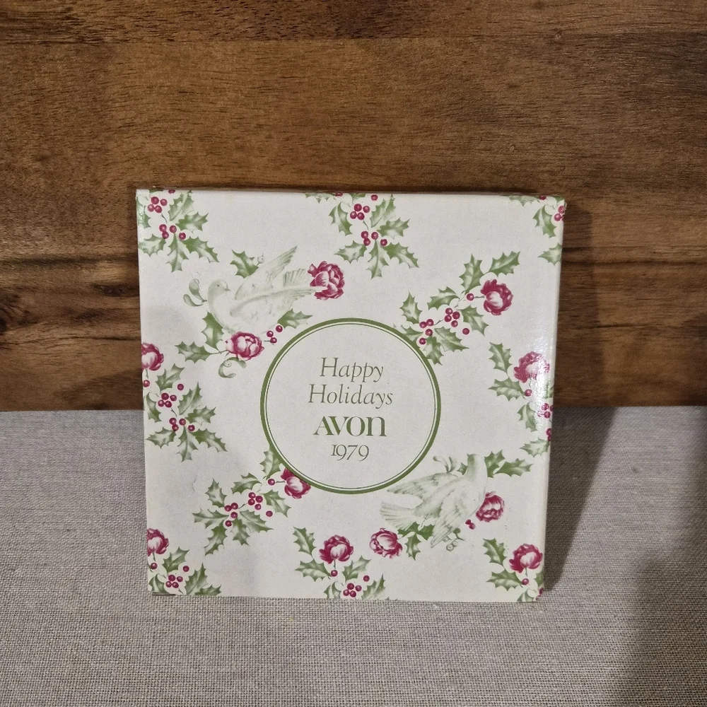 Avon Vtg Flower Photo Picture Frame Happy Holidays 1979